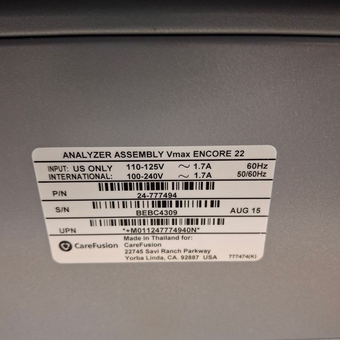 CareFusion CareFusion 24-777494 Vmax Encore 22 Analyzer Assembly Respiratory reLink Medical