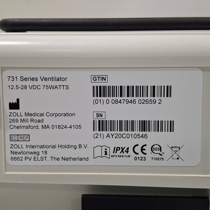 Zoll Zoll Z Vent Transport Ventilator Respiratory reLink Medical