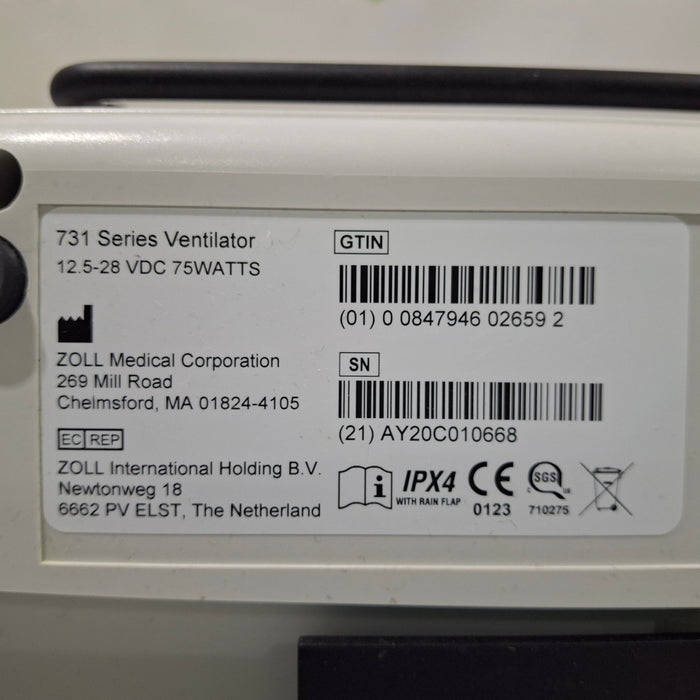 Zoll Zoll Z Vent Transport Ventilator Respiratory reLink Medical