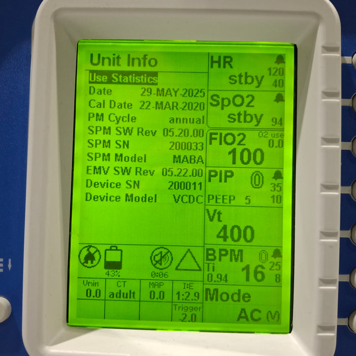 Zoll Zoll Z Vent Transport Ventilator Respiratory reLink Medical