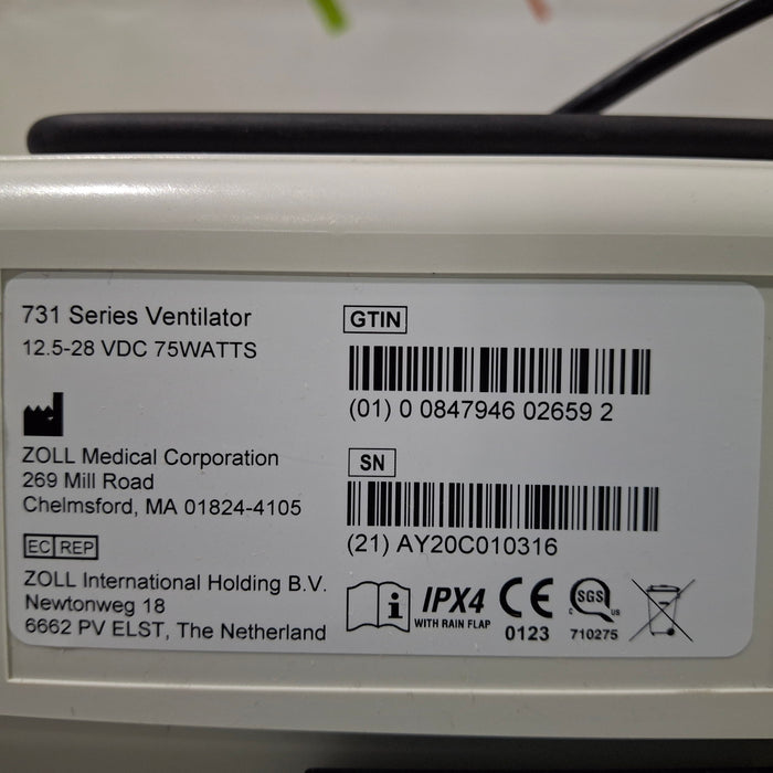 Zoll Zoll Z Vent Transport Ventilator Respiratory reLink Medical