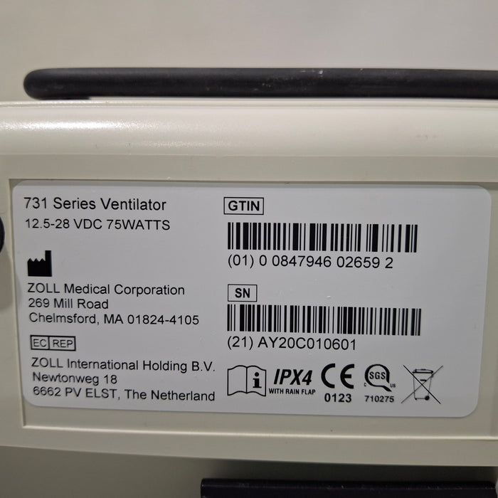 Zoll Zoll Z Vent Transport Ventilator Respiratory reLink Medical