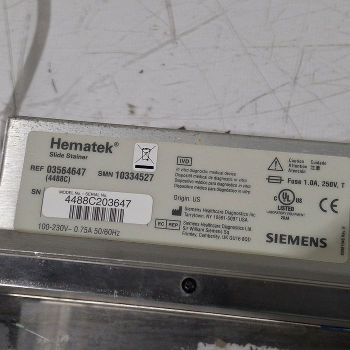 Siemens Siemens Hema-Tek 2000 4488C Slide Stainer Research Lab reLink Medical