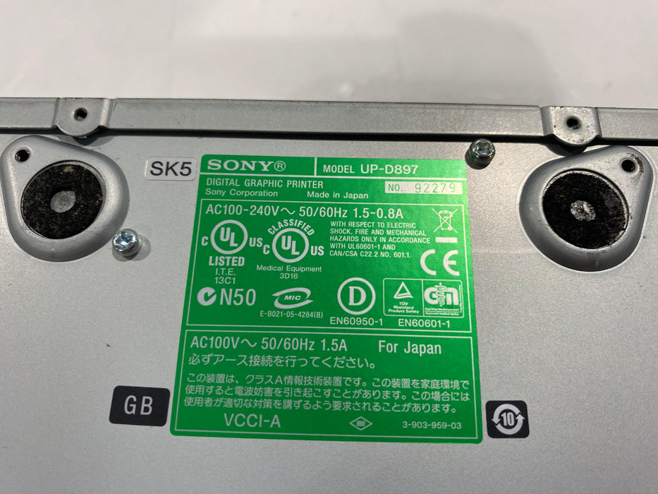 Sony Sony UP-D897 Digital Graphic Printer CR and Imagers reLink Medical