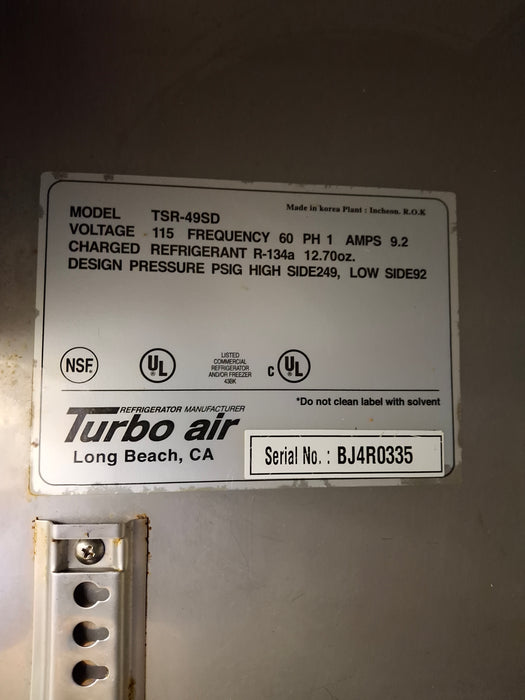 Turbo Air, Inc. Turbo Air, Inc. TSR-49SD Deluxe Refrigerator Restaurant Equipment reLink Medical