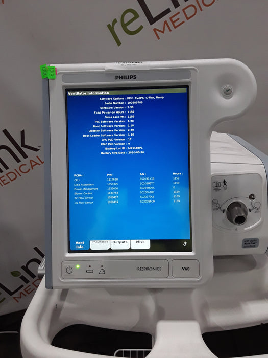 Philips Philips Respironics V60 BiPAP Ventilator Respiratory reLink Medical