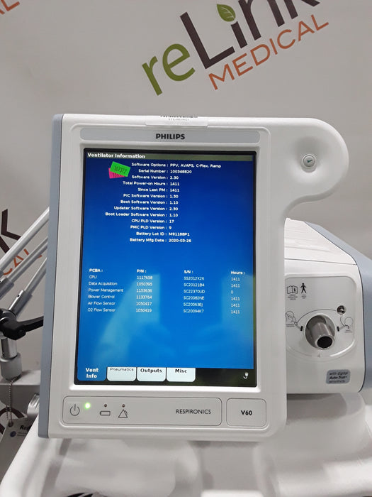 Philips Philips Respironics V60 BiPAP Ventilator Respiratory reLink Medical