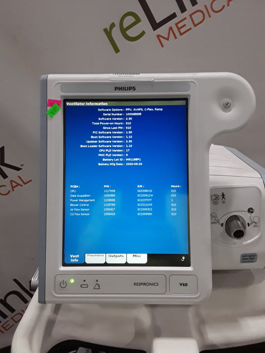 Philips Philips Respironics V60 BiPAP Ventilator Respiratory reLink Medical