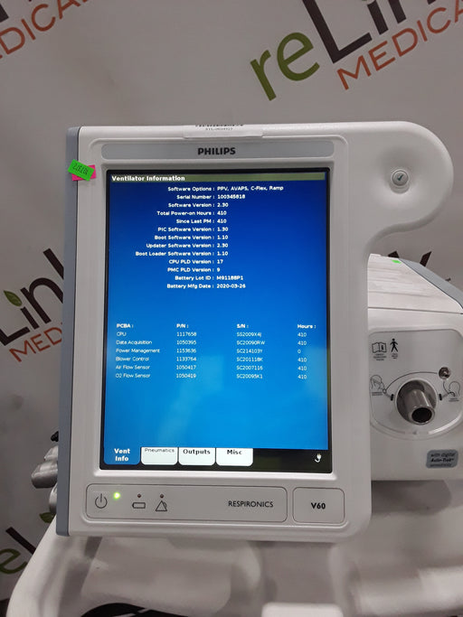 Philips Philips Respironics V60 BiPAP Ventilator Respiratory reLink Medical