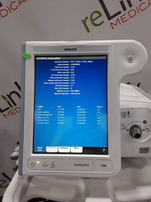 Philips Philips Respironics V60 BiPAP Ventilator Respiratory reLink Medical