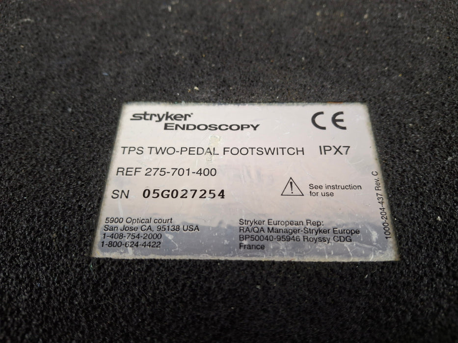 Stryker Stryker 275-701-400 Two Pedal Footswitch Surgical Equipment reLink Medical