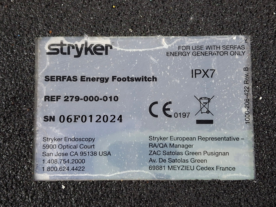 Stryker Stryker SERFAS Energy Foot Control Surgical Equipment reLink Medical