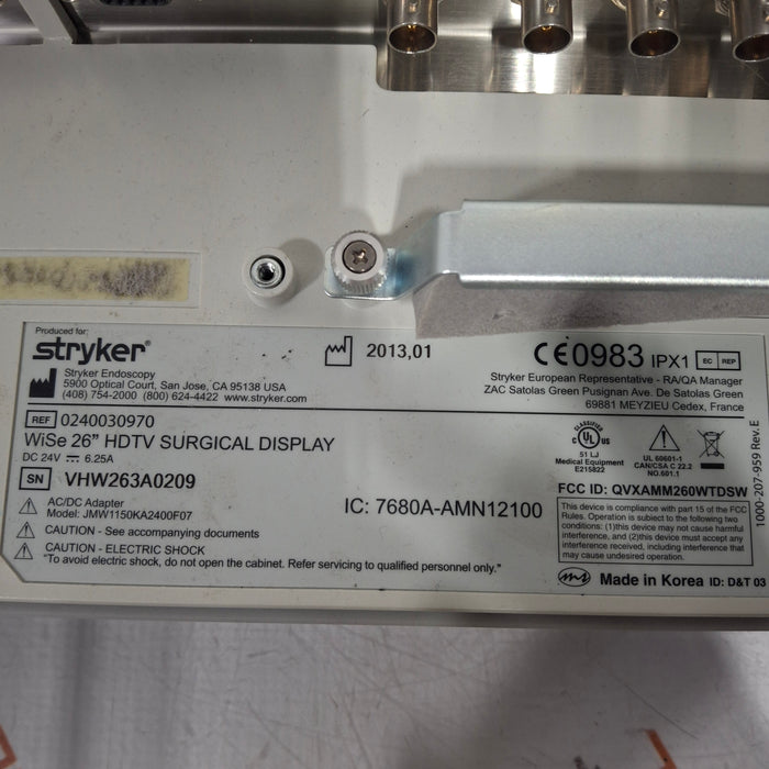 Stryker WiSe 26" HDTV Surgical Display 240-030-970 Monitor