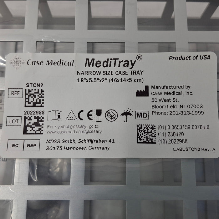 Case Medical Inc Case Medical Inc MediTray STCN2 Narrow Size Case Tray 18"x5.5"x2" Surgical Instruments reLink Medical