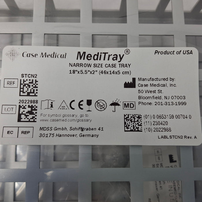 Case Medical Inc MediTray STCN2 Narrow Size Case Tray 18"x5.5"x2"