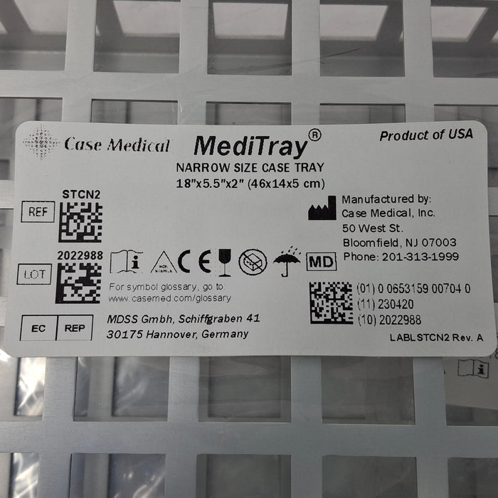 Case Medical Inc MediTray STCN2 Narrow Size Case Tray 18"x5.5"x2"