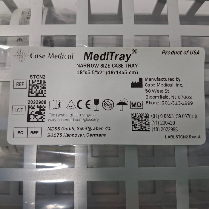 Case Medical Inc MediTray STCN2 Narrow Size Case Tray 18"x5.5"x2"