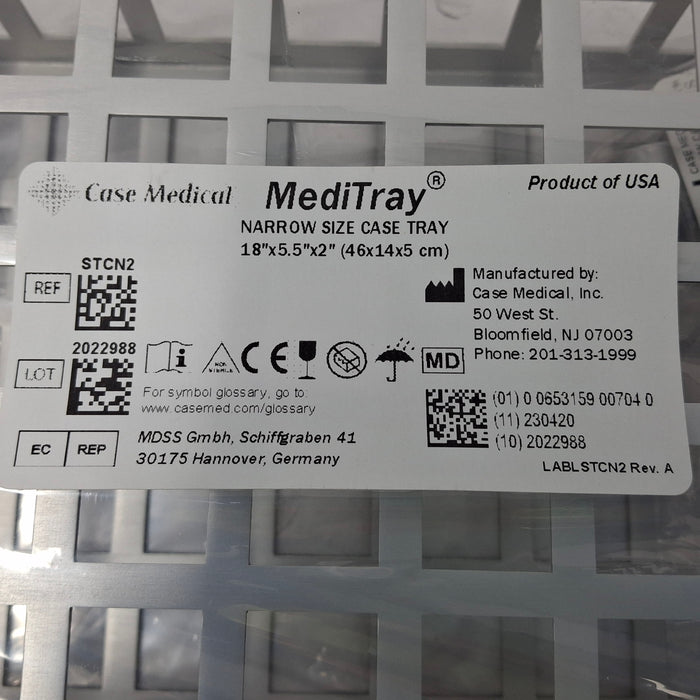 Case Medical Inc MediTray STCN2 Narrow Size Case Tray 18"x5.5"x2"