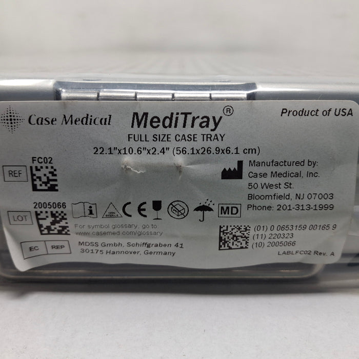 Case Medical Inc Case Medical Inc MediTray FC02 Full Size Case Tray 22.1"x10.6"x2.4" Surgical Instruments reLink Medical