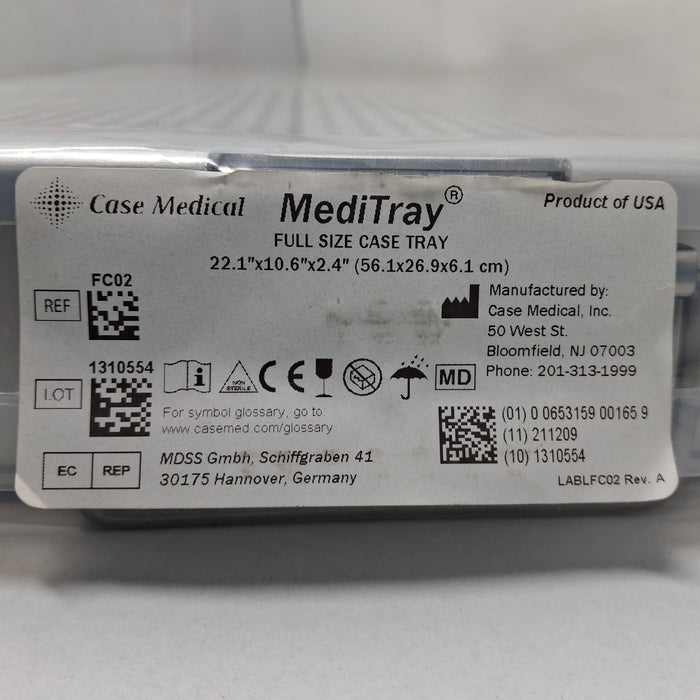 Case Medical Inc MediTray FC02 Full Size Case Tray 22.1"x10.6"x2.4"