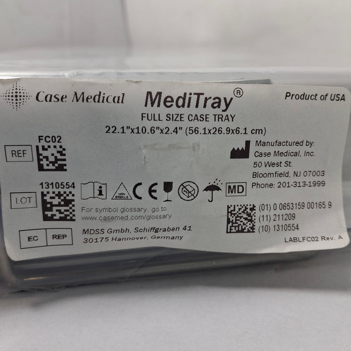 Case Medical Inc MediTray FC02 Full Size Case Tray 22.1"x10.6"x2.4"