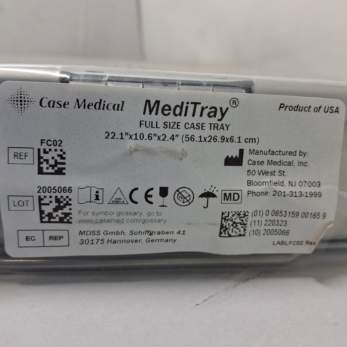 Case Medical Inc Case Medical Inc MediTray FC02 Full Size Case Tray 22.1"x10.6"x2.4" Surgical Instruments reLink Medical
