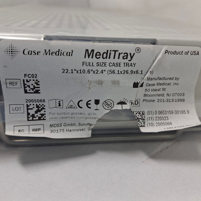 Case Medical Inc Case Medical Inc MediTray FC02 Full Size Case Tray 22.1"x10.6"x2.4" Surgical Instruments reLink Medical