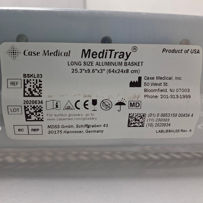 Case Medical Inc MediTray BSKL03 Long Size Aluminum Basket 25.3"x9.6"x3"