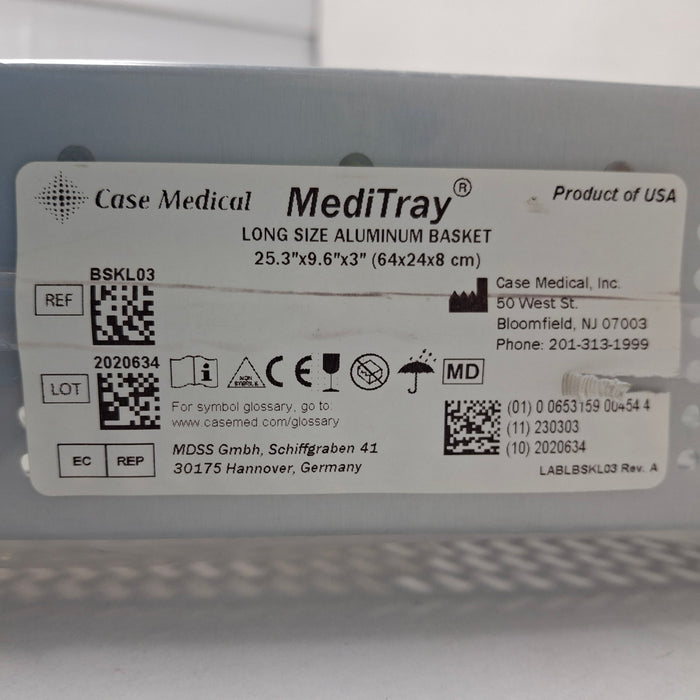 Case Medical Inc MediTray BSKL03 Long Size Aluminum Basket 25.3"x9.6"x3"