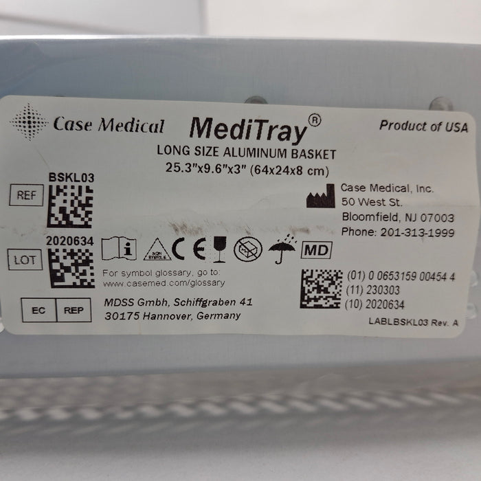 Case Medical Inc MediTray BSKL03 Long Size Aluminum Basket 25.3"x9.6"x3"