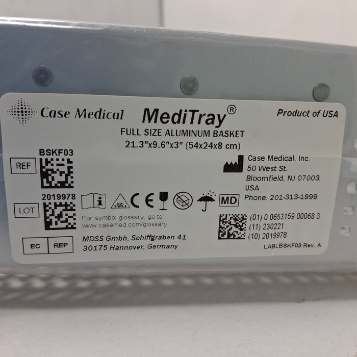 Case Medical Inc MediTray BSKF03 Full Size Aluminum Basket 21.3"x9.6"x3"