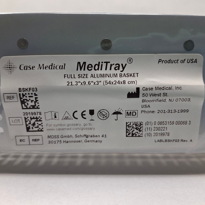 Case Medical Inc Case Medical Inc MediTray BSKF03 Full Size Aluminum Basket 21.3"x9.6"x3" Surgical Instruments reLink Medical