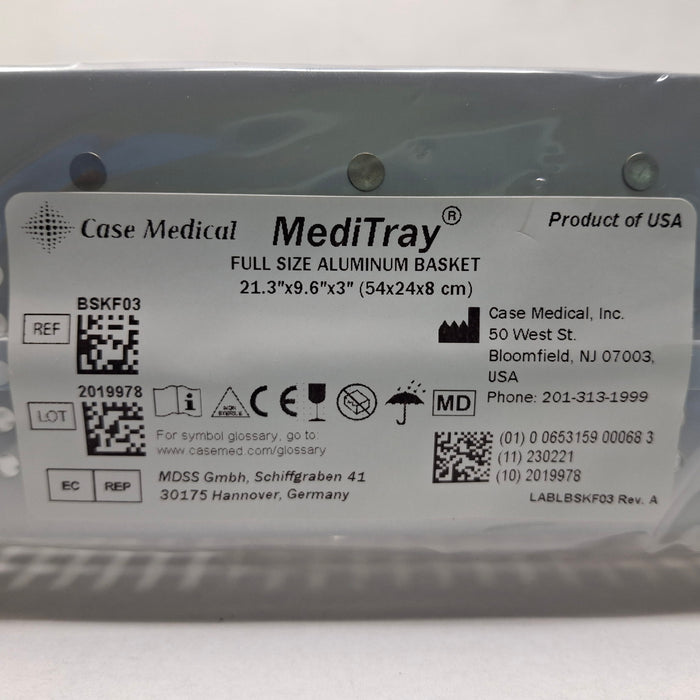 Case Medical Inc Case Medical Inc MediTray BSKF03 Full Size Aluminum Basket 21.3"x9.6"x3" Surgical Instruments reLink Medical