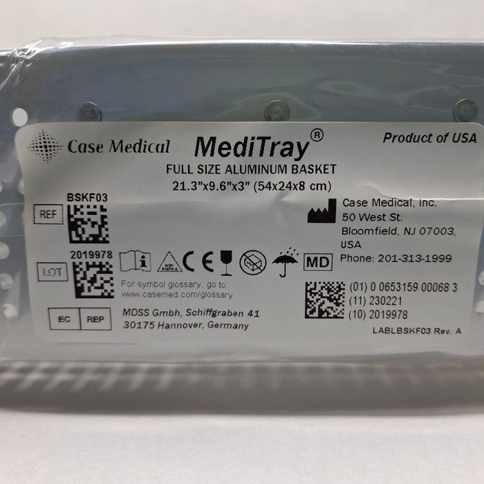 Case Medical Inc Case Medical Inc MediTray BSKF03 Full Size Aluminum Basket 21.3"x9.6"x3" Surgical Instruments reLink Medical