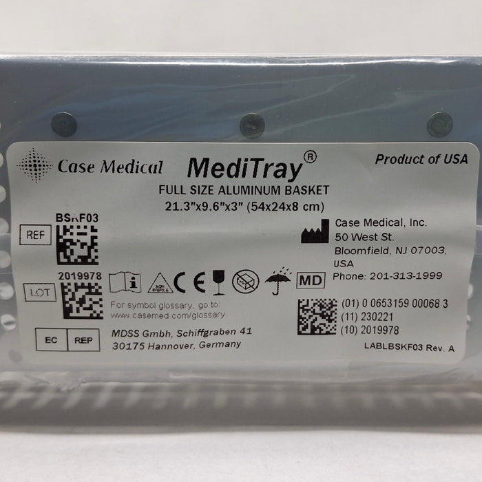 Case Medical Inc Case Medical Inc MediTray BSKF03 Full Size Aluminum Basket 21.3"x9.6"x3" Surgical Instruments reLink Medical