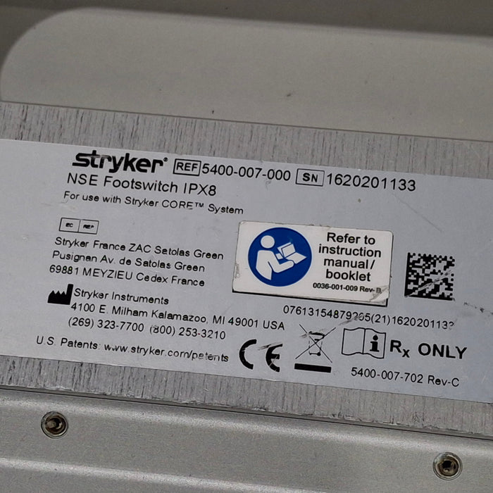 Stryker Stryker 5400-007-000 NSE Footswitch Surgical Equipment reLink Medical