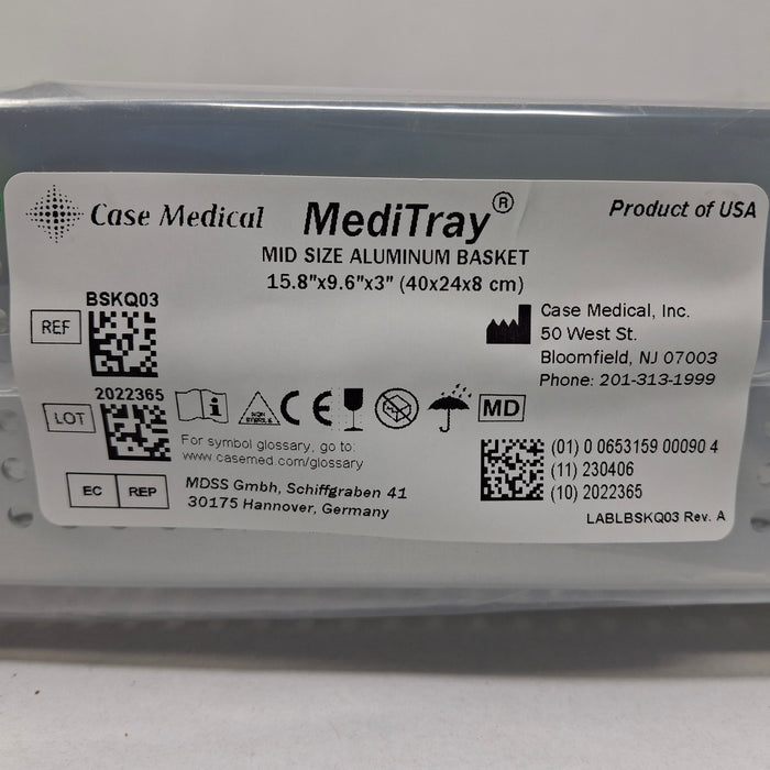 Case Medical Inc MediTray BSKQ03 Mid Size Aluminum Basket 15.8"x9.6"x3"