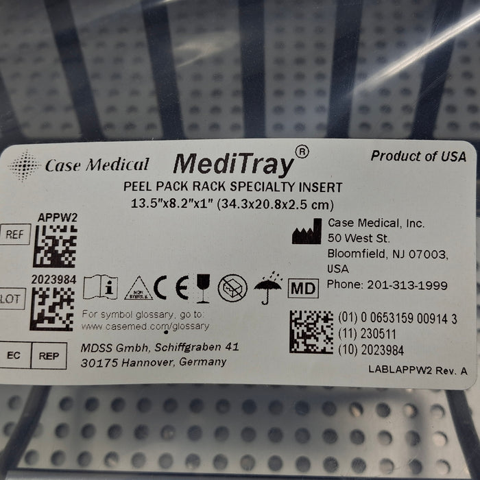 Case Medical Inc MediTray APPW2 Peel Pack Rack Specialty Insert 13.5"x8.2"x1"