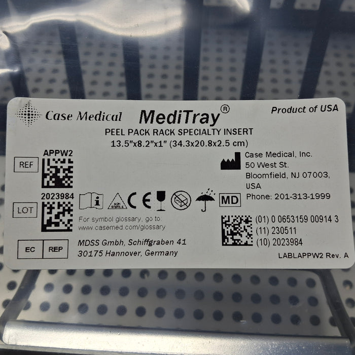 Case Medical Inc Case Medical Inc MediTray APPW2 Peel Pack Rack Specialty Insert 13.5"x8.2"x1" Surgical Instruments reLink Medical