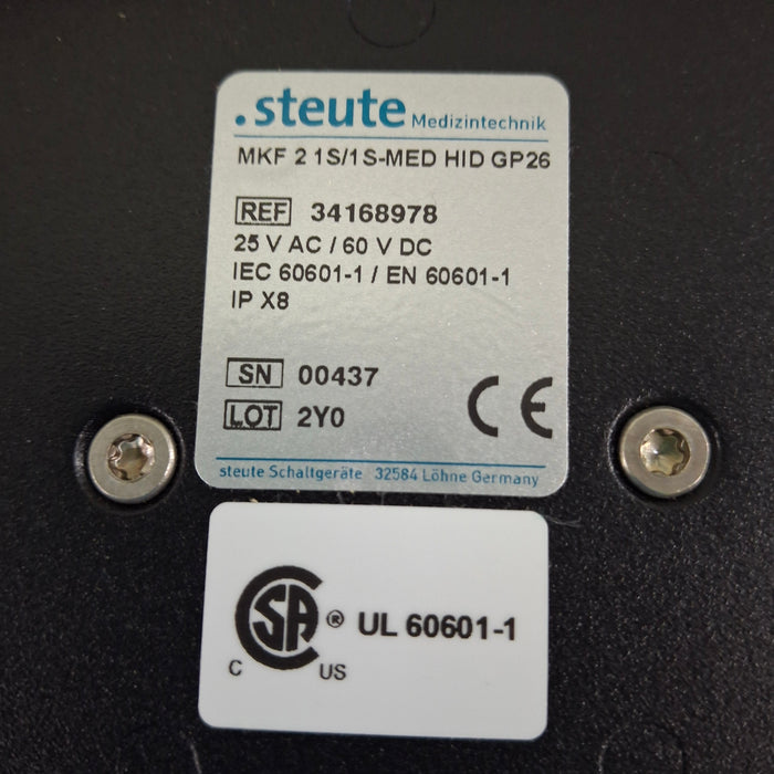 Steute Steute MKF 2 1 S/1 S-MED GP26 Footswitch Surgical Equipment reLink Medical
