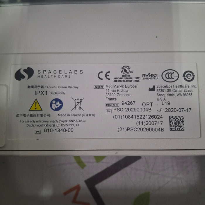 Spacelabs Healthcare Xprezzon 94267 Opt-19 Patient Monitor