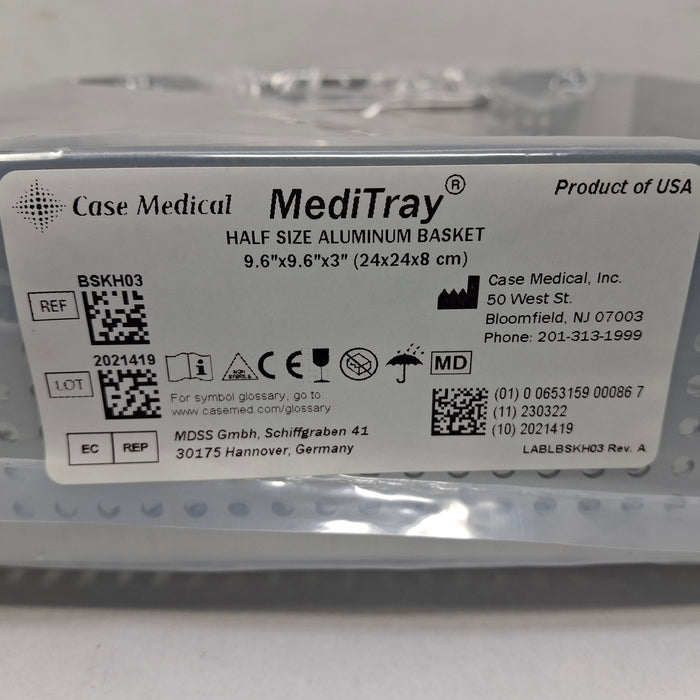 Case Medical Inc MediTray BSKH03 Half Size Aluminum Basket 9.6"x9.6"x3"