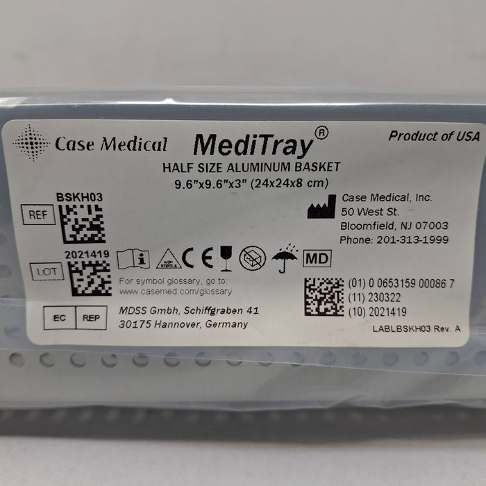 Case Medical Inc Case Medical Inc MediTray BSKH03 Half Size Aluminum Basket 9.6"x9.6"x3" Surgical Instruments reLink Medical