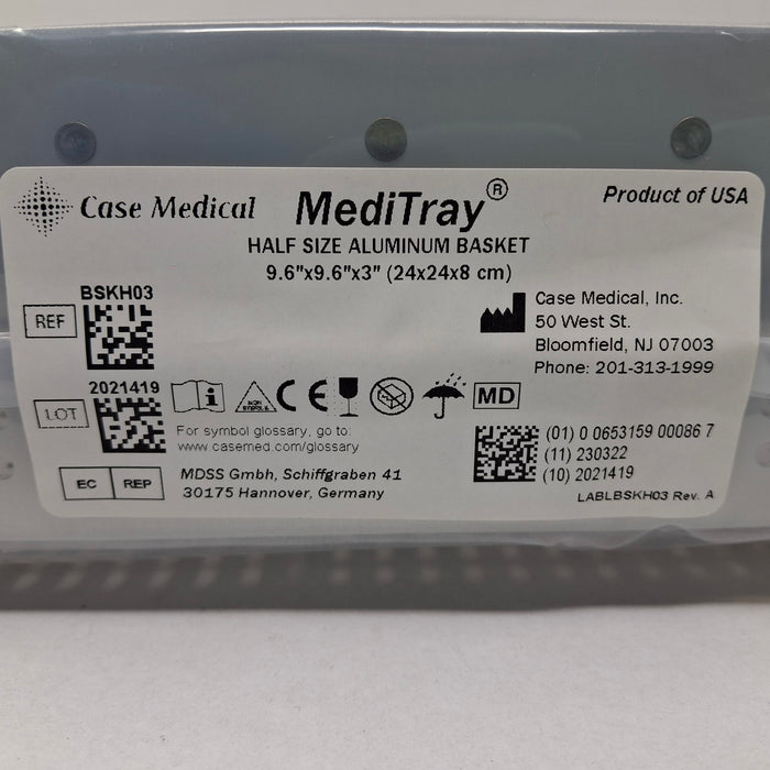 Case Medical Inc Case Medical Inc MediTray BSKH03 Half Size Aluminum Basket 9.6"x9.6"x3" Surgical Instruments reLink Medical