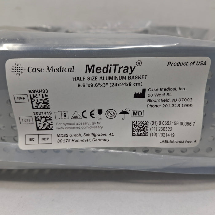 Case Medical Inc Case Medical Inc MediTray BSKH03 Half Size Aluminum Basket 9.6"x9.6"x3" Surgical Instruments reLink Medical