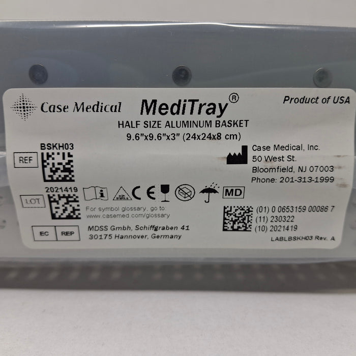 Case Medical Inc MediTray BSKH03 Half Size Aluminum Basket 9.6"x9.6"x3"