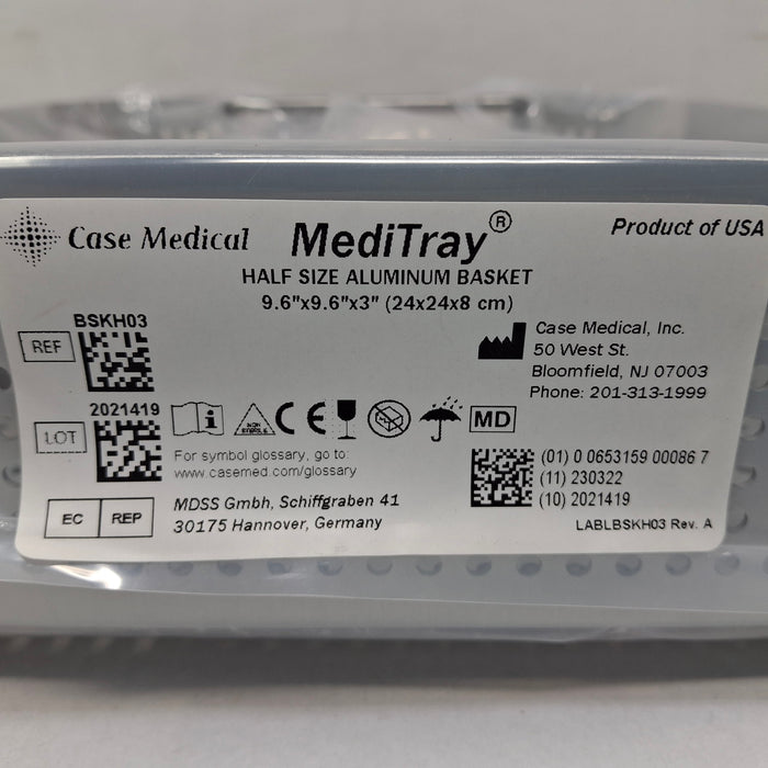 Case Medical Inc Case Medical Inc MediTray BSKH03 Half Size Aluminum Basket 9.6"x9.6"x3" Surgical Instruments reLink Medical