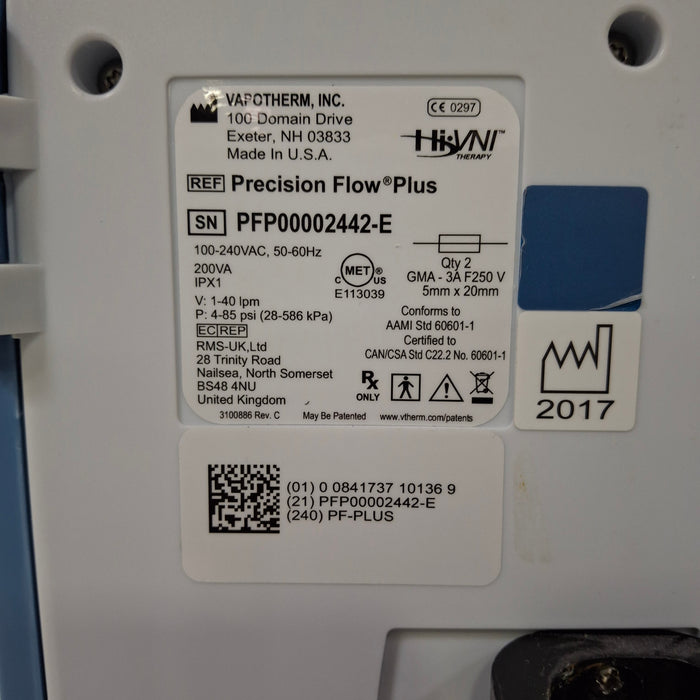 Vapotherm Precision Flow Plus Meter Humidifier
