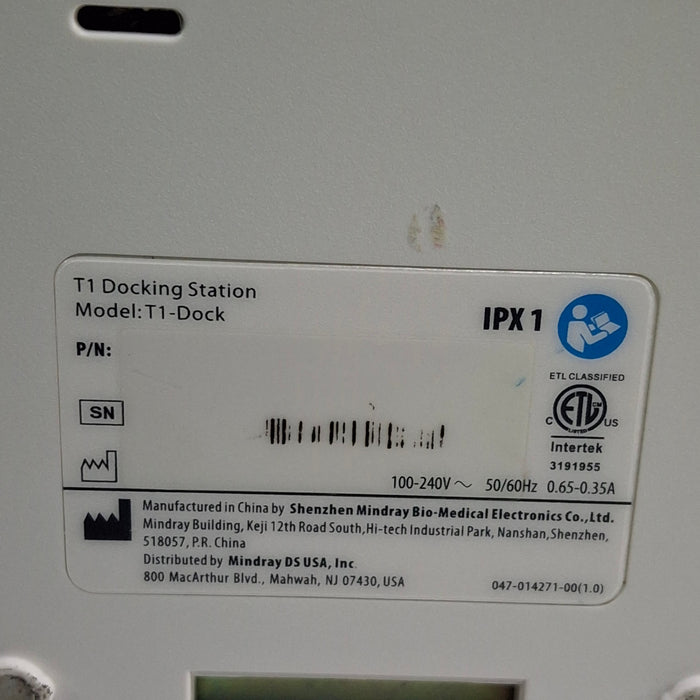 Mindray Mindray T1-Dock Docking Station Patient Monitors reLink Medical