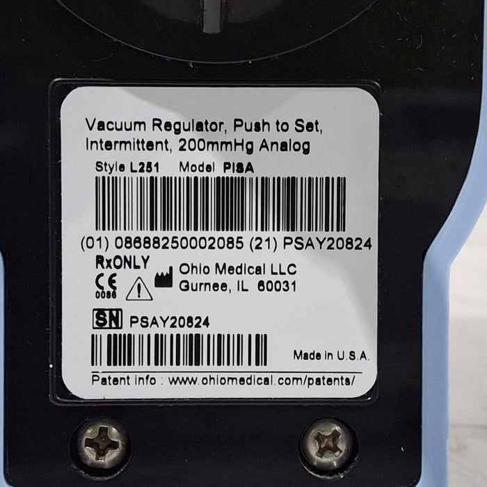 Ohio Medical Corporation Vacuum Regulator